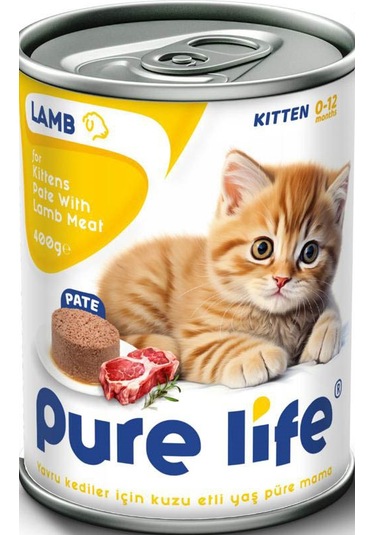 Pure Life Kuzu Etli Pate Yavru Kedi Konservesi 20 x 400 G