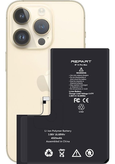 Apple Uyumlu iPhone 14 Pro Max  Güçlendirilmiş Yüksek Kapasite Batarya - 4323 Mah