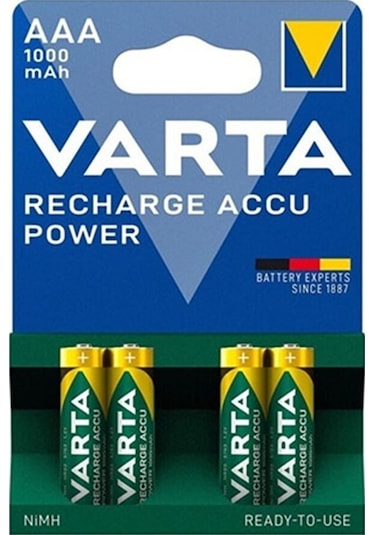Varta 5703 1000 mAh AAA Şarj Edilebilir İnce Kalem Pil 4'lü