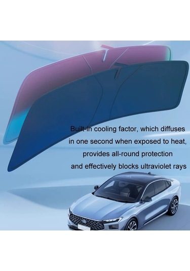 Dancemonkey 145x80cm Araba Ön Cam Güneş Koruma, Çift Daire Panjur, Lazer Güneşlik/