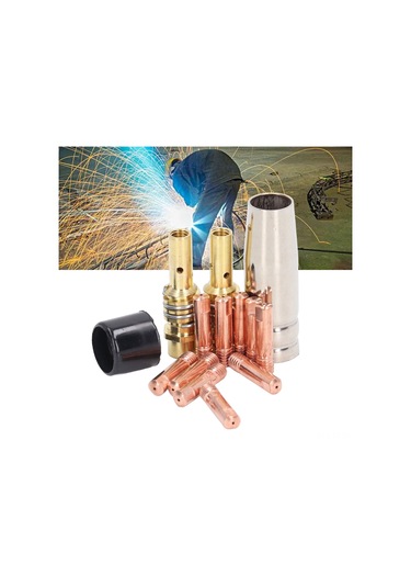 Skycity 15ak Mıg/mag Kaynak Torçları İçin 14 Parça Bakır Tabanlı Konduktif Uç, Gaz Burnu, Bağlantı Çubuğu Ve Kapak Tamiri Aksesuar Seti