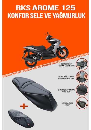 Rks Arome 125 Uyumlu Konfor Sele Ve Yağmurluk Kılıf