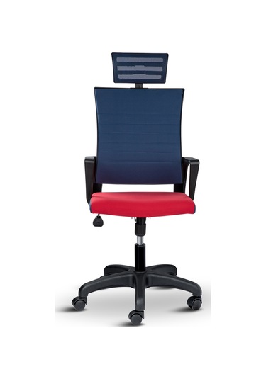 Rigel Başlıklı Ev Ve Ofis Koltuğu Çalışma Koltuğu Mavi Kırmızı