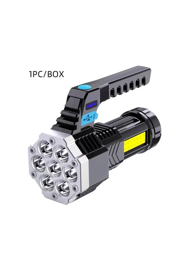 Dongjing Yüksek Güç Şarj Edilebilir Led El Fenerleri 7led Kamp Siyah