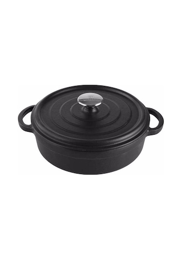 Porland Sapore Siyah Döküm Basık Tencere 28 Cm 04fst002573