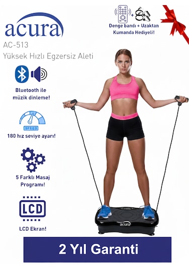 Ac-513 5 Programlı Bluetoothlu Yüksek Hızlı Egzersiz Aleti Siyah