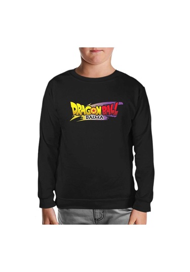 Dragon Ball Daima Logo Siyah Çocuk Sweatshirt 001 Siyah