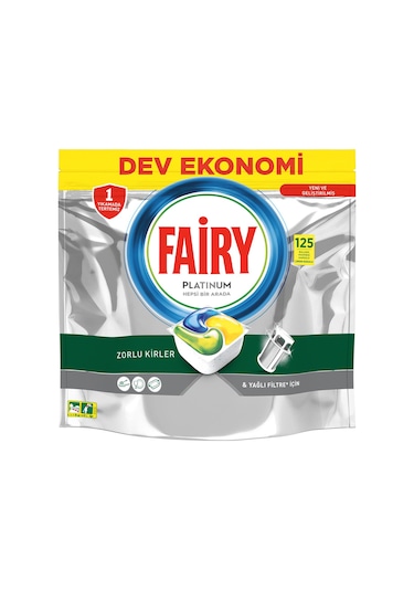 Fairy Platinum Limon Kokulu Bulaşık Makinesi Deterjanı 125 Tablet
