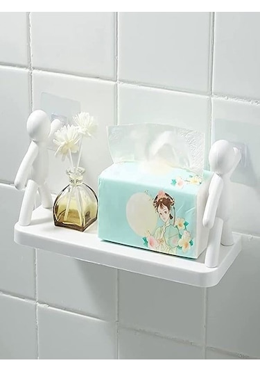 Büyük Boy Yapıskanlı Çöp Adam Şeklinde Organizer Duvar Raf Banyo