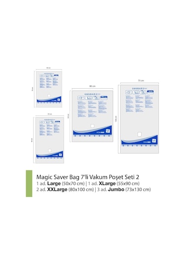 Magic Saver Bag 7'Li Vakumlu Poşet Seti 2