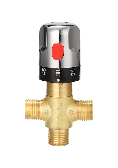 Banyo Ayarlanabilir Termostatik Karıştırma Vanası Pirinç Su Karıştırıcı Sıcak / Soğuk Su Karıştırma Sıcaklık Kontrol Vanası Ev Su Isıtıcısı İçin