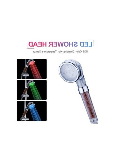 Pazly Led El Duşu İyonik Filtreli Rgb Renk Değiştiren Sıcaklık Sensörlü Pilsiz Duş Başlığı Çok Renkli