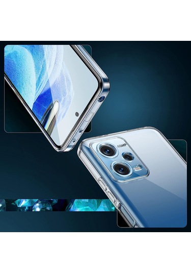 Fitcase Xiaomi Redmi Note 12 Pro 5g Kılıf Kamera Korumalı Silikon Şeffaf Arka Kapak