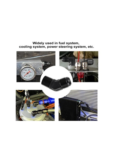 Tenfowee 1/2" Npt 45 Derece Alüminyum Boru Bağlantı Adaptörü - Siyah Renk