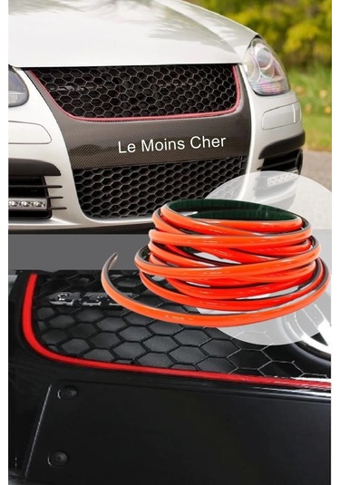 Kırmızı Nikelaj Yapışkanlı Çıta Torpido Araç Iç Dış Dekor Için