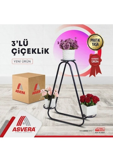 Asvera Üçgen Üçlü Çiçeklik