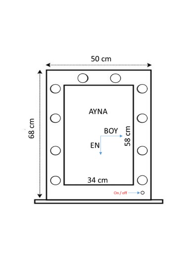 Home Işıklı Solist Makyaj Kulis Aynası 68 x 50 CM