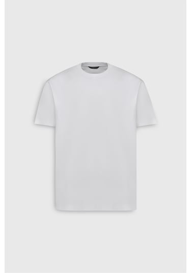 Ac&Co / Altınyıldız Classics Erkek Beyaz %100 Pamuk Modern Fit Normal Kesim Bisiklet Yaka Tişört Beyaz