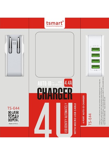 Tsmart Micro Usb Şarj Kablolu Tsmart 4 Usb Seyahat Şarj Cihazı