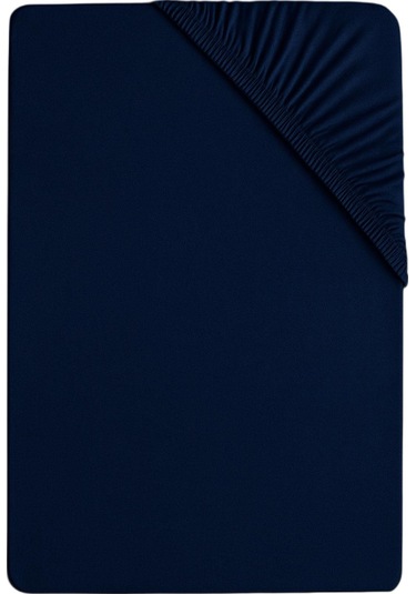 5 Adet Battal Boy Düz Pamuklu Çift Kişilik 200 X 200 Cm Lastikli Penye Çarşaf Lacivert