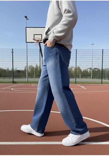 St.poll Baggy Jeans Pantolon Mavi