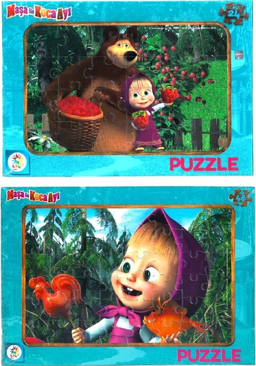 Maşa Ile Koca Ayı 2'Li Lisanslı Frame Puzzle/Yapboz (24+48 Parça)