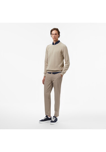 Nautica Erkek Bej Classic Fit Kazak Düz S57200t Bej