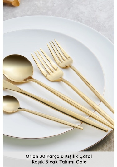 Karaca  Orion Gold 6 Kişilik 30 Parça Çatal Kaşık Bıçak Takımı