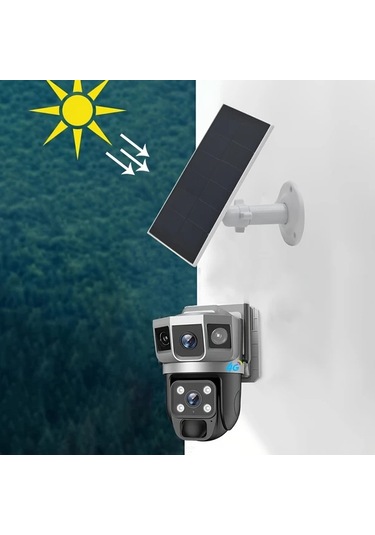 Xuweiwei Beyaz 3m Type C Kablolu 4w Dönebilen Taşınabilir Güneş Panel Şarj Cihazı Açık Hava Kameraları İçin Montaj Braketi Ve Vidalar Dahil