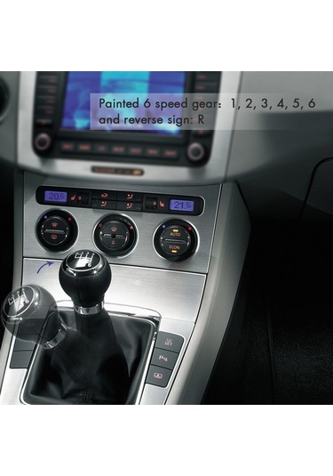 Yaozixa Vw Passat B6 İçin 6 Vites Manuel Vites Çubuğu, Kauçuk Kılıf Ve Çerçeve Tam Seti - Siyah Ve Krom, Kolay Kurulum Siyah