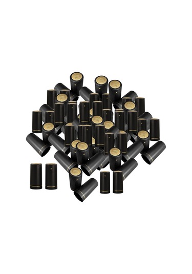 Suntek 100x Şarap Şişesi Isı Büzüşmeli Kapaklar 30mm Conta Siyah