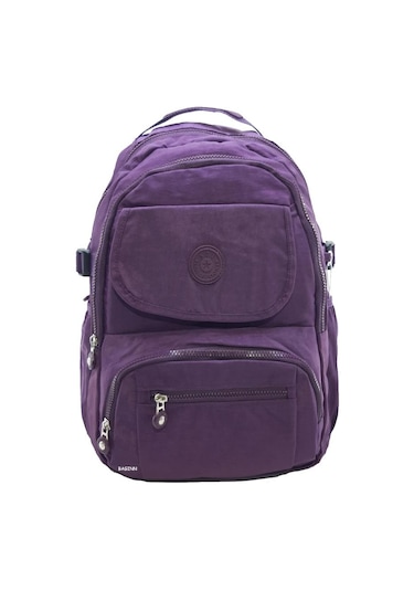 Baginn Kadın Sırt Çantası Çok Cepli Yağmur Geçirmez Hafif Kumaş Sırt Çantası Bordo Renk Mor