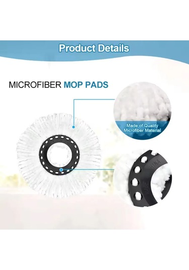 Total Reine Mikrofiber Mop Başlığı Yuvarlak 2 Adet. 259077496