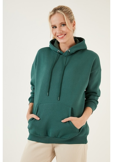 Lela Regular Fit Pamuklu Kapüşonlu Yaka Şardonlu Kışlık Bayan Sweat 5863854 Nefti Lela Regular Fit Pamuklu Kapüşonlu Yaka Şardonlu Kışlık Bayan Sweat 5863854 Nefti