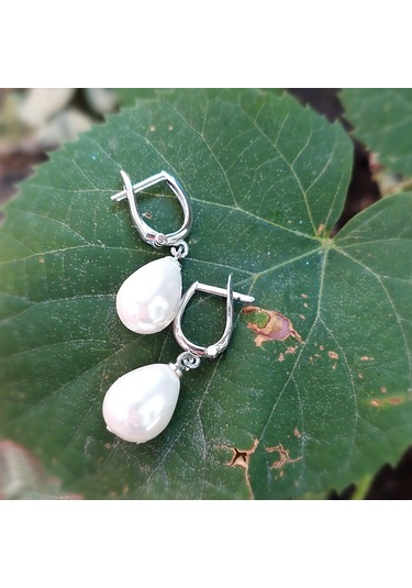 Vaoov 925 Ayar Gümüş Mayorka İnci Küpe