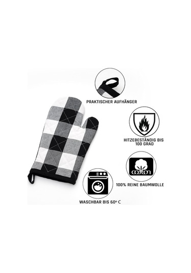 2'li Fırın Eldiveni Seti - Pamuklu - Pratik Mutfak Eldiveni - Isı Diğer