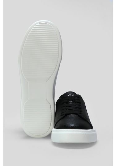 Lufian Erkek Tommy Deri Sneaker Ayakkabı 112230222 Siyah Siyah