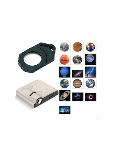 Konesam Doğum Günü Işık Projeksiyonu - Ay Ve Dünya Arka Planı, Sürekli Işık Modu 3 Aa Pil Gereklidir Bej