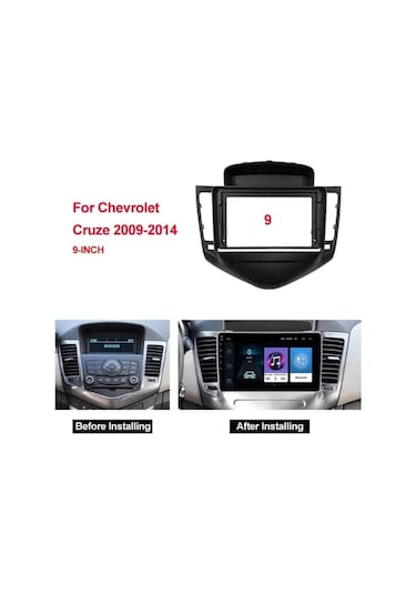Chevrolet Cruze 09-14 Uyumlu 9 İnç Multimedya Çerçevesi Ve Soket