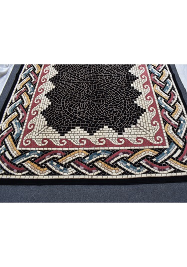 Zehra Abla Halı Yeni 7m2 El Dokuma Eşsiz Üç Boyutlu Oygulu Siyah Hakiki Çin Yün Salon Halısı 5526 Renkli