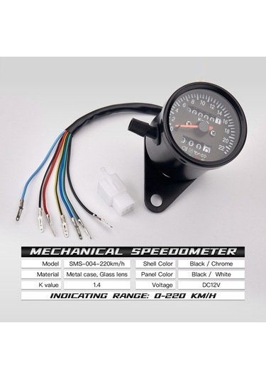 Pazly Retro Cafe Racer Özel Tasarım Motosiklet Mekanik Kilometre Göstergesi K20477