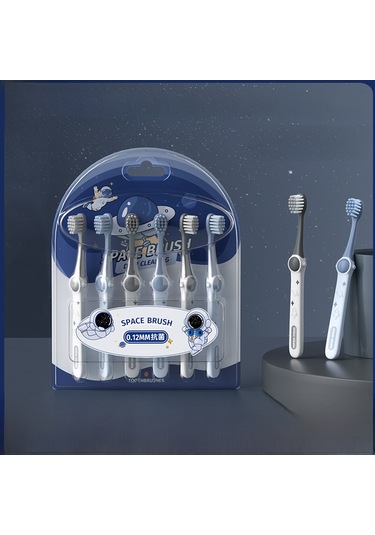 Konesam 3-12 Yaş Çocuklar İçin Uzay Desenli Yumuşak Telli Diş Fırçası 6'lı