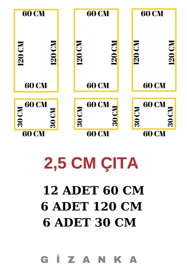 Geniş Duvar Tasarımı Boyanabilir Çıta Hazır Kesim Anka120 16,20 Metre
