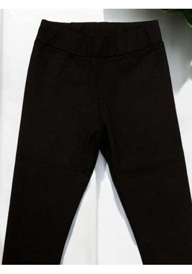 Kız Çocuk Mikro Şardonlu Esnek Tayt-15029 SiYAH