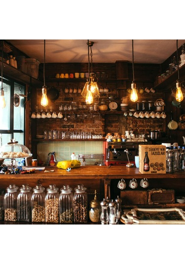 Springsun Vintage E27 Edison Led Ampul, 5'li Paket Dimmable St64, Sıcak Beyaz Işık 350lm, Kafe & Bar Dekorasyonu İçin