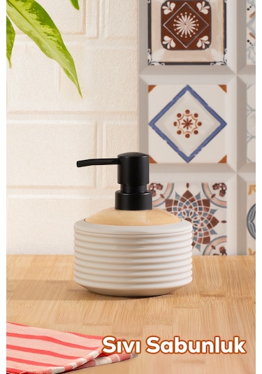 Porsima 3126 Banyo Ve Mutfak Sıvı Sabunluk 350ml Taupe-ahşap Taupe