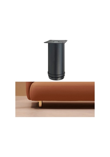 Sones Lh-ou050 Kalınlaştırılmış Paslanmaz Çelik Mobilya Destek Ayakları, Yükseklik: 5cm Mat Siyah