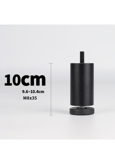 Suntek Magideal 4 Adet Alüminyum Alaşımlı Mobilya Ayakları Siyah-10cm