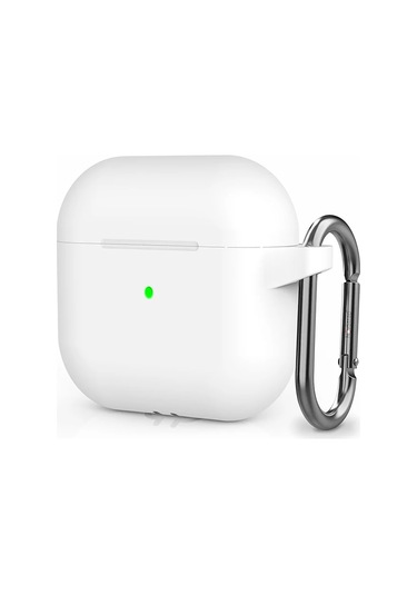 Novstrap Kulaklık Kılıfı Apple Airpods 4. Nesil İle Uyumlu Kılıf Toz Tıpalı Yumuşak Liquid Silikon Beyaz