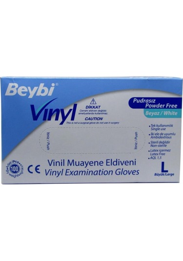 Vinyl M Beden Vinil Pudrasız Muayene Eldiveni 100'lük Kutu M Bedendir Bej